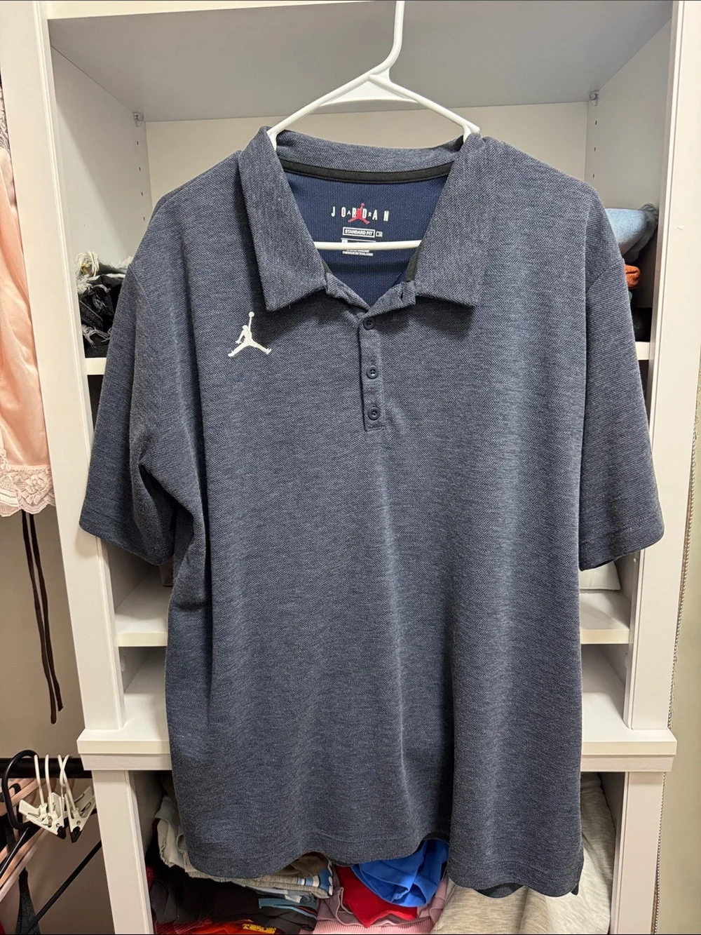 Jordan Dri-FIT Performance Polo Shirt Heather Blue Men’s Large Jumpman Golf
